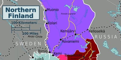 ನಕ್ಷೆ ಉತ್ತರ ಫಿನ್ಲ್ಯಾಂಡ್