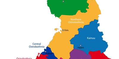 ಫಿನ್ಲ್ಯಾಂಡ್ ಪ್ರಾಂತ್ಯಗಳಲ್ಲಿ ನಕ್ಷೆ